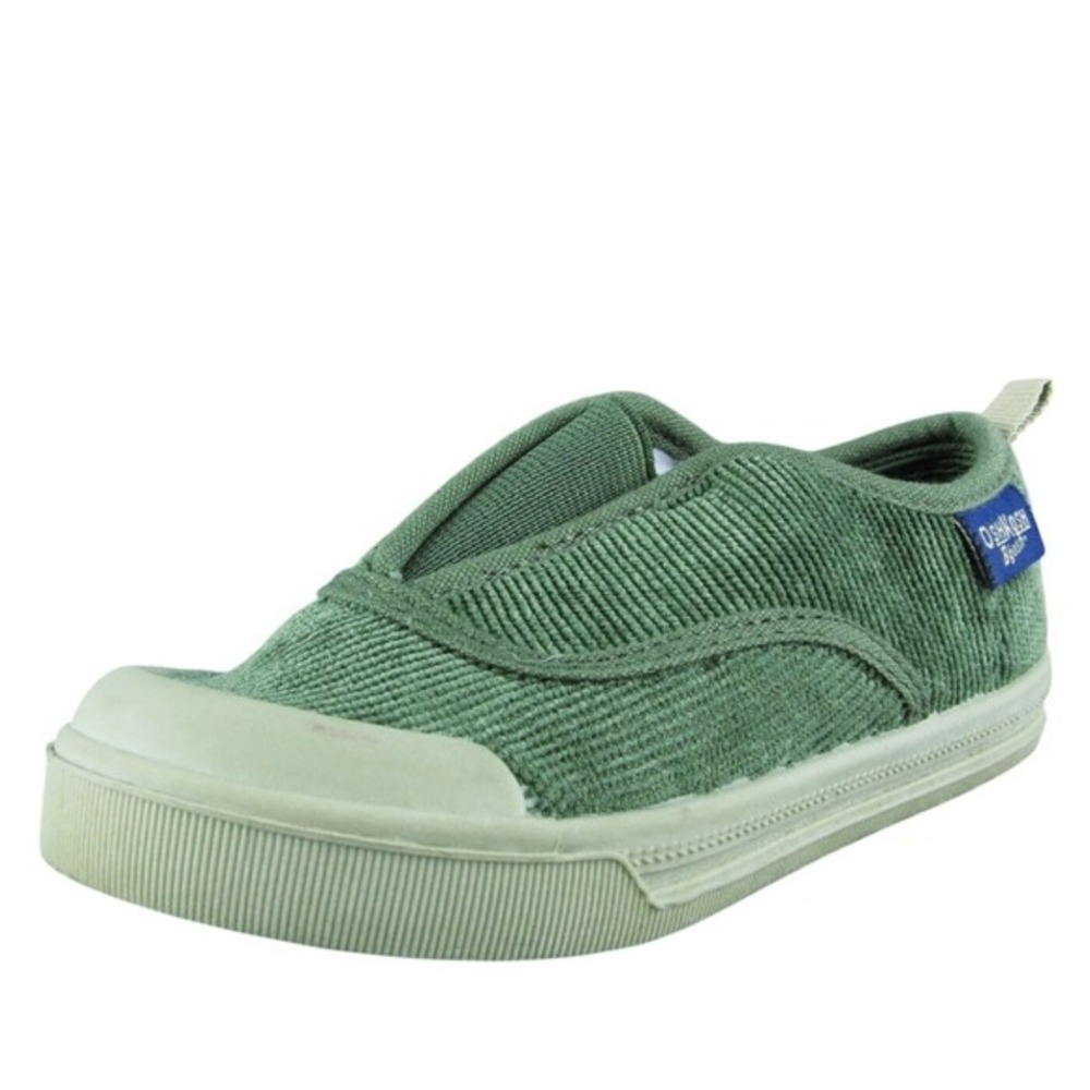 OshKosh B'gosh Boys Sneaker Size T 7 Medium Shoes Green Fabric Slip On